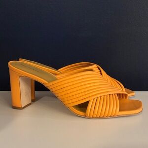 Reformation New Lila Tubular Heeled Sandal Orange Heeled Mules, Sz 9.5/10